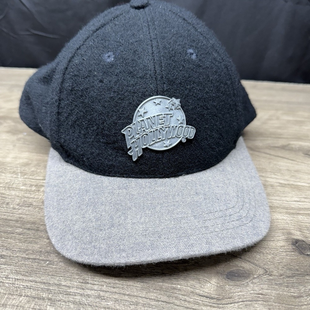 Planet Hollywood Nashville Black Grey Hat 1995 Wool Adjustable Strap Cap